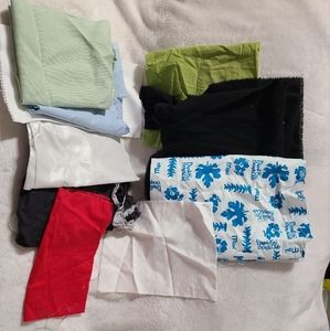 10 pc lot of fabric scraps all small - medium-sized~